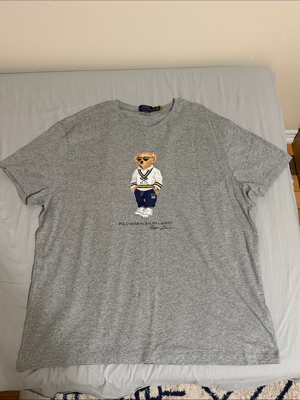 Ralph Lauren Heather Gray Polo Bear Short Sleeve Tee Size XXL